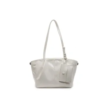 RIVMIND PU Tote Bag, Shoulder Bag Regular Women's White/Silver/Black/Pink/Blue