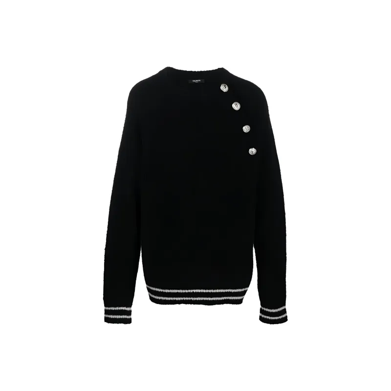 BALMAIN Button fastening Crew neck Jumper-0