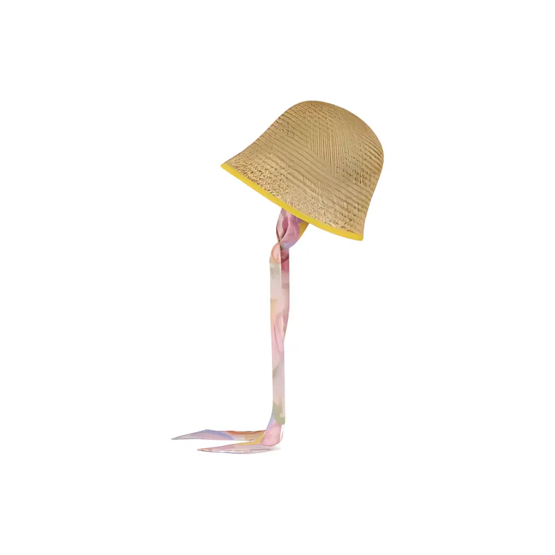 GUCCI Wicker Cotton Viscose Bucket Hats Unisex Beige-1