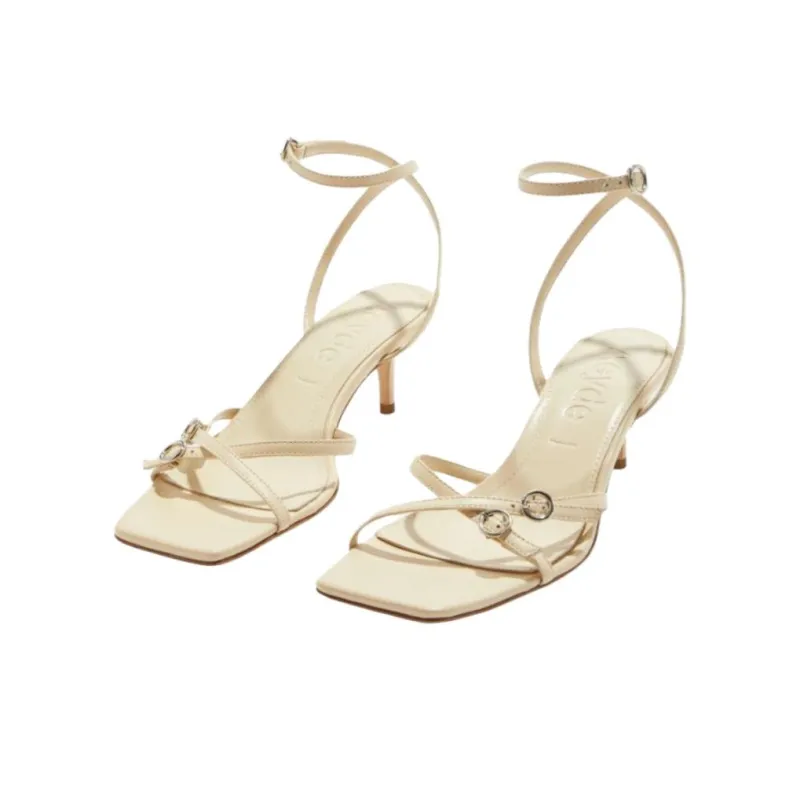 Aeyde Libby One Strap Sandals 5.5cm Women's Beige-2