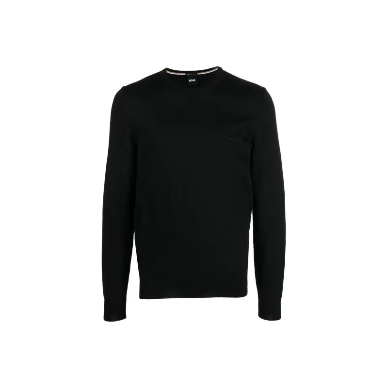 HUGO BOSS Logo Embroidered Crewneck Jumper-0