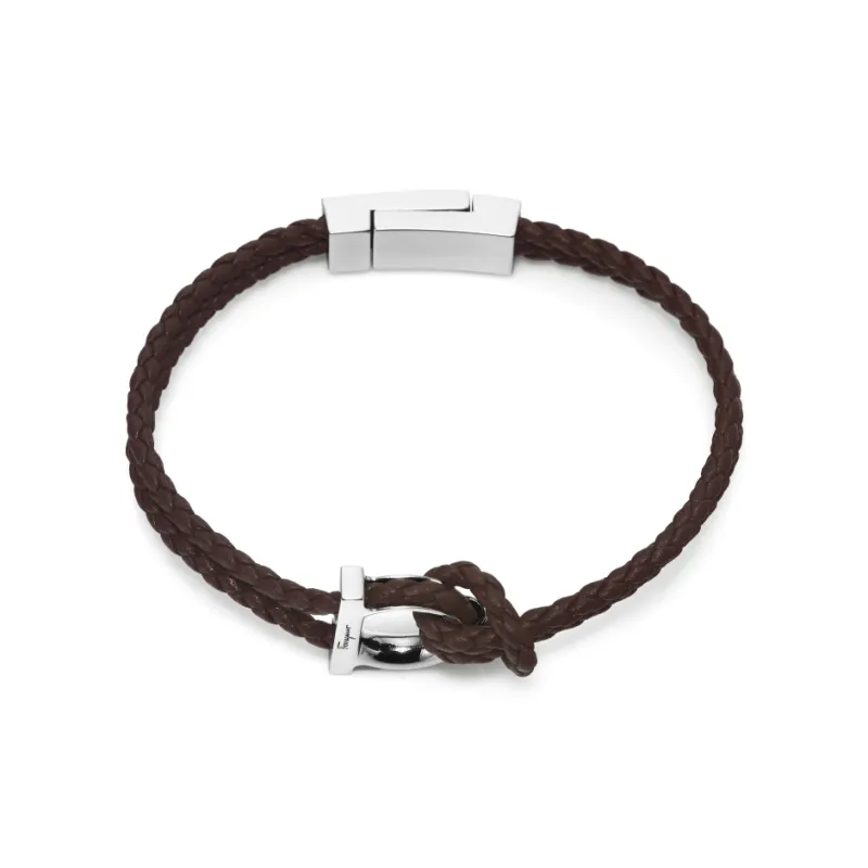 FERRAGAMO Leather Bracelets Unisex Brown-3