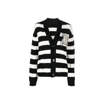 Moncler Logo patch Striped Cardigan