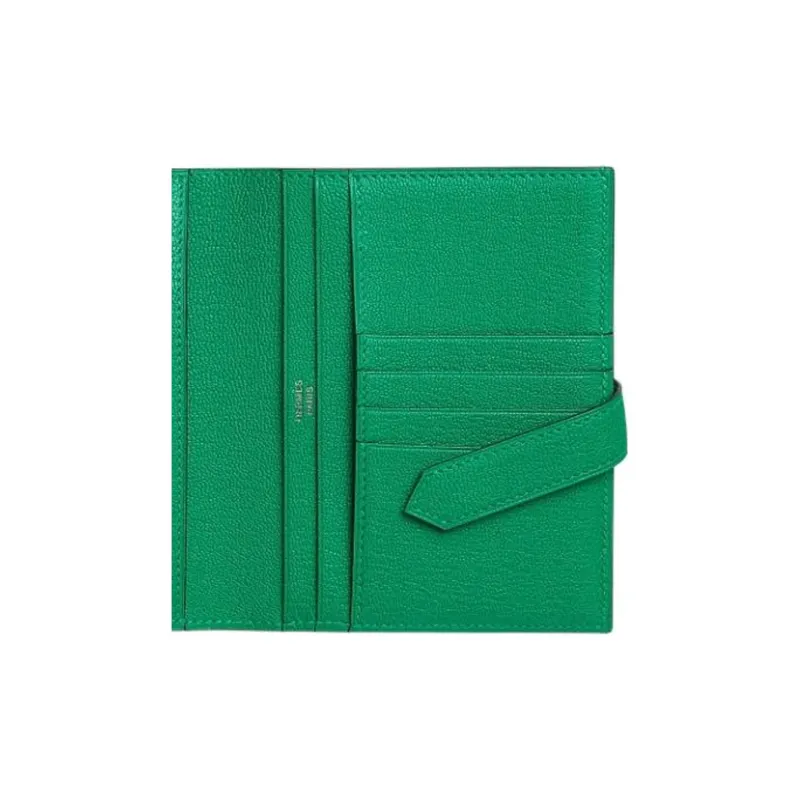 HERMES Bearn Mysore Goat Skin Card Holder Wallet Unisex 6W Menthe Mint Green-3