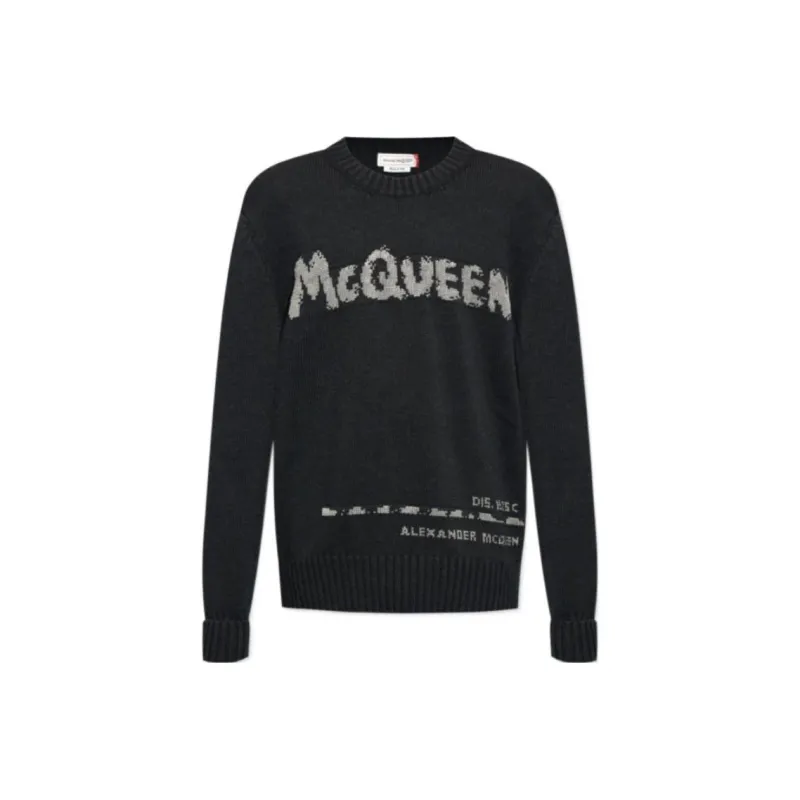 Alexander McQueen Logo Intarsia Knit Crewneck Jumper-0