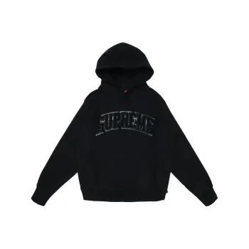 Supreme Patent/Chenille Arc Logo Hooded Sweatshirt