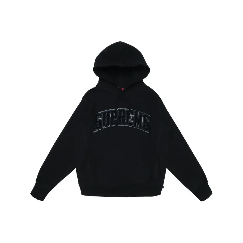Supreme Patent/Chenille Arc Logo Hooded Sweatshirt-0