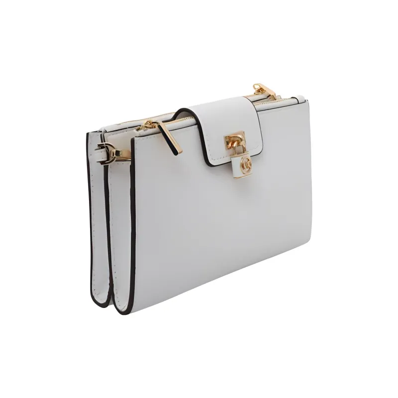 MICHAEL KORS MK Ruby Saffiano Leather Shoulder Bag, Crossbody Bag Trumpets Women's White-1