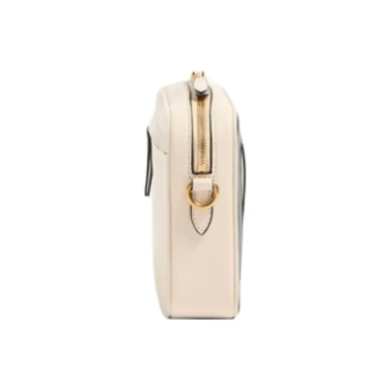 Valentino Sheepskin Shoulder Bag, Crossbody Bag Trumpets Women's Butter White & Black-2