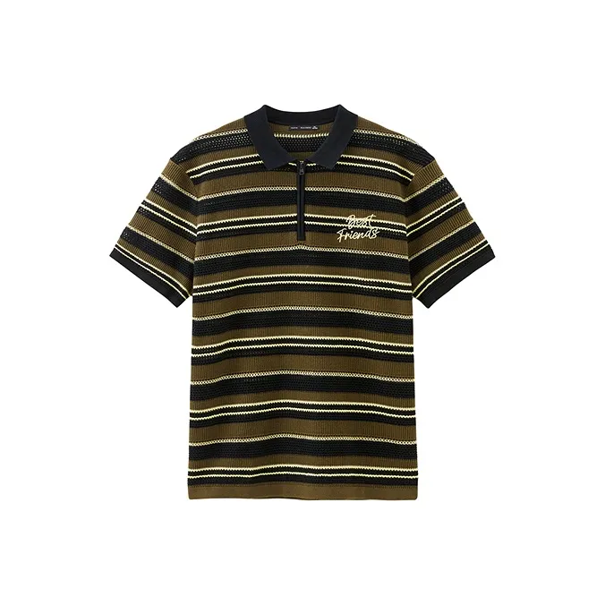 PEACEBIRD MEN Polo Shirts Men Green Stripe 1 Combined-0