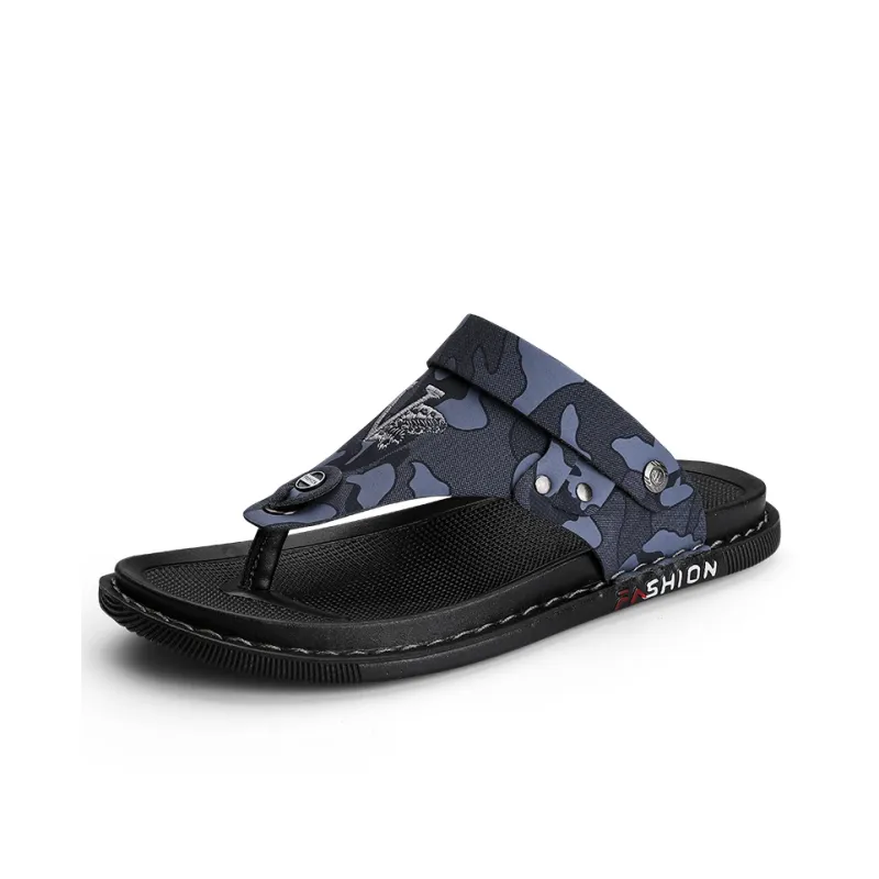 Shiozawa Rubber Sole Stitching Abrasion Resistant Slip Resistant Quick Dry Flip Flops Men's-6