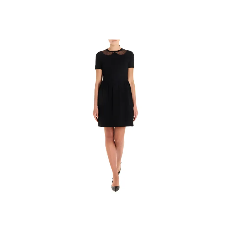 RED VALENTINO Short Sleeved Dresses Women's Black-1
