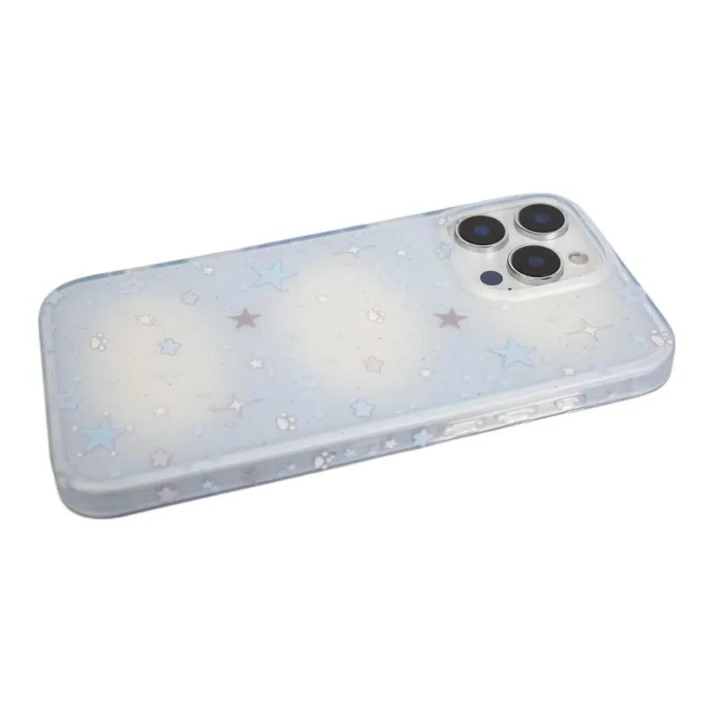 Sopi Acrylic Material Blue & White Blended Stars Phone Cases Compatible With IPhone 16/15 Pro Max/Apple 13/14 Pro/Max-7