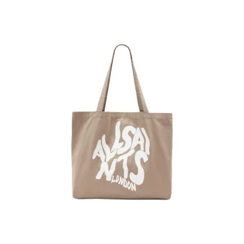 ALLSAINTS Organic Cotton Tote Bag, Shopping Bag, Shoulder Bag Men's Chestnut Brown