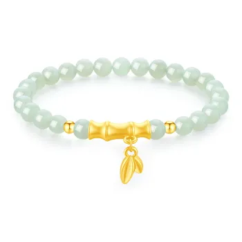 Lao Feng Xiang Hetian Jade Bracelets Pale Greenish White Jade Women's