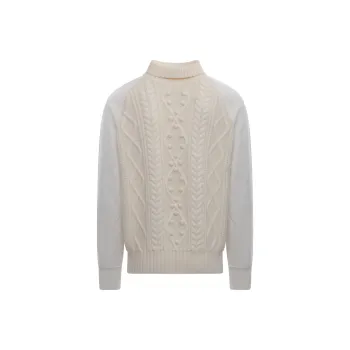 Neil Barrett Panelled Cable Knit Jumper