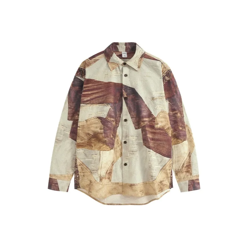 M MAICCO Shirt Men's Distressed Leather-0