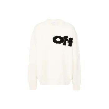 OFF-WHITE Logo Intarsia Crewneck Jumper