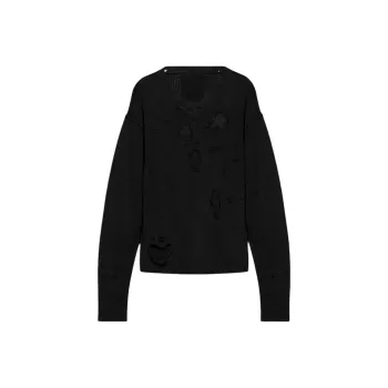 Vetements Distressed V Neck Sweater