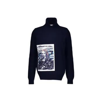 DIOR Quarterly New Products Cashmere Sweaters Men Navy Blue