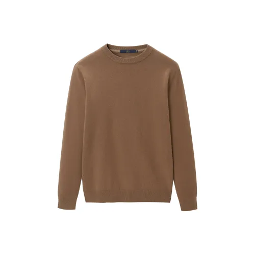 HLA Sweaters Men Khaki D7
