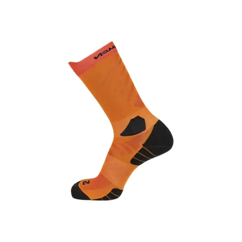 SALOMON Aero Crew Running Socks Unisex 1 Pack Red Orange/Ginger Yellow-0