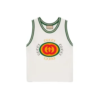 GUCCI Vintage Logo Print Tank Top