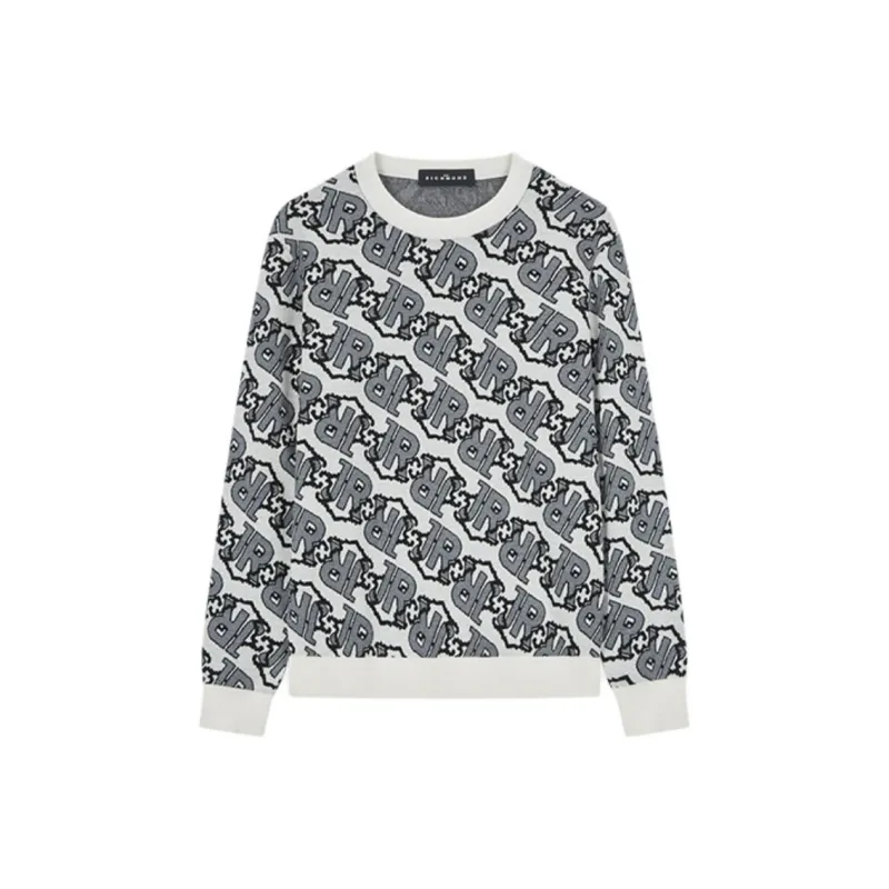 JOHN RICHMOND Sweater Men's White Gray Letter-0
