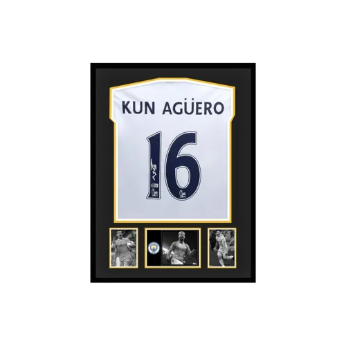 Three For Manchester City Jersey Beckett Official Certification, Deluxe Framing, Outer Frame Approx. 65x85cm Unisex