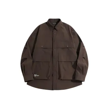 PEACEBIRD MEN Eye C Collaboration Series Shirt Men's Brown
