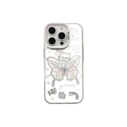 Sopi Acrylic Material Butterfly Kitten Phone Cases Compatible With IPhone 16/15 Pro Max/Apple 13/14 Pro/Max
