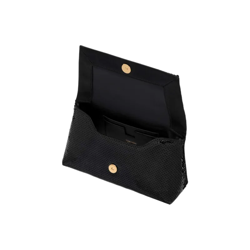 TOM FORD Cow Leather Shoulder Bag Clutch Women's Black-3