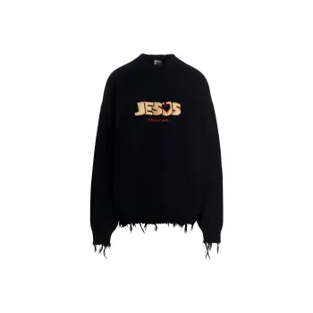 Vetements Jesus Loves You Destroyed Sweater