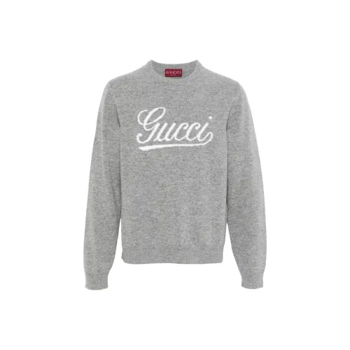 GUCCI Logo Intarsia Crewneck Knitted Jumper