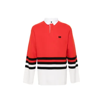 Wales Bonner Cypher Logo Embroidered Knitted Polo Shirt
