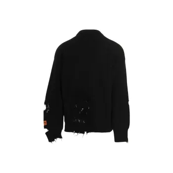 HERON PRESTON Shredded Knit Crewneck