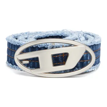 DIESEL Oval D Logo Buckle Denim Belt