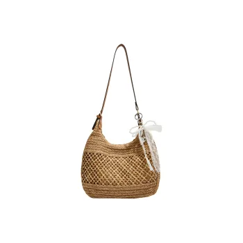 XIANGSU Straw Woven Crossbody Bag, Shoulder Bag Women's Brown/Khaki