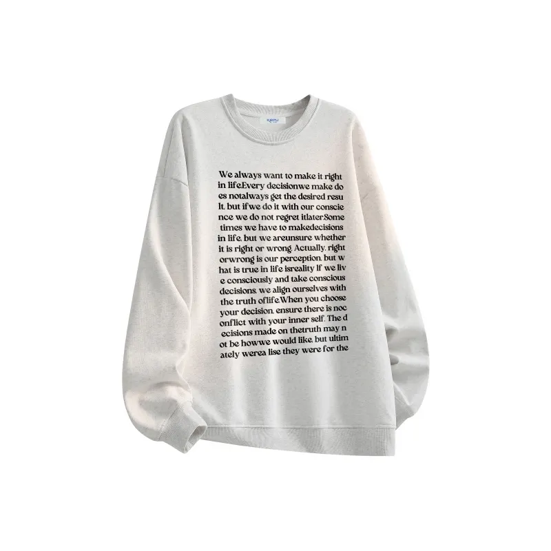 Kepu Crew Neck Thin Fleece Lined Hoodies & Sweatshirts Unisex-28
