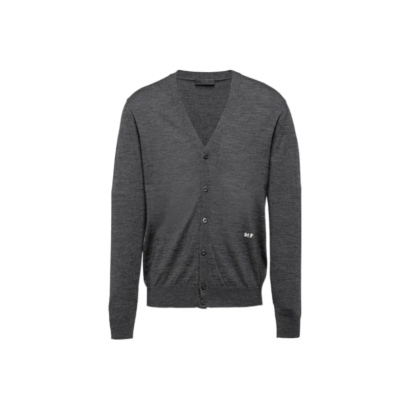 PRADA V neck Wool Cardigan-0