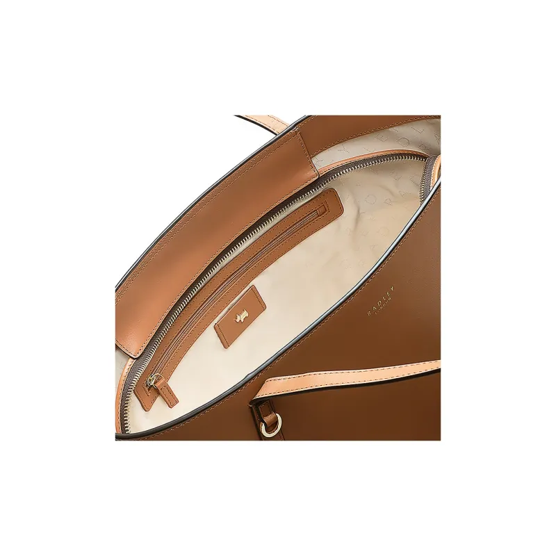 RADLEY Cow Leather Tote Bag Shopping Bag Handbag Shoulder Bag Large Size Women's Brown-4