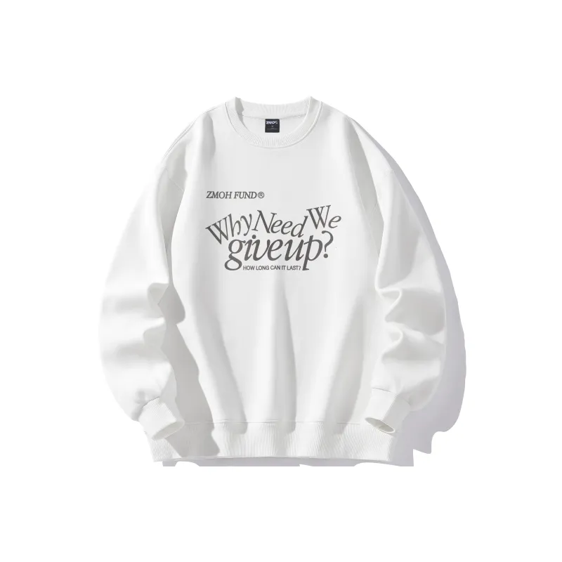 ZMOH Fleece Lined Crew Neck Sweatshirt Unisex Couple's-7