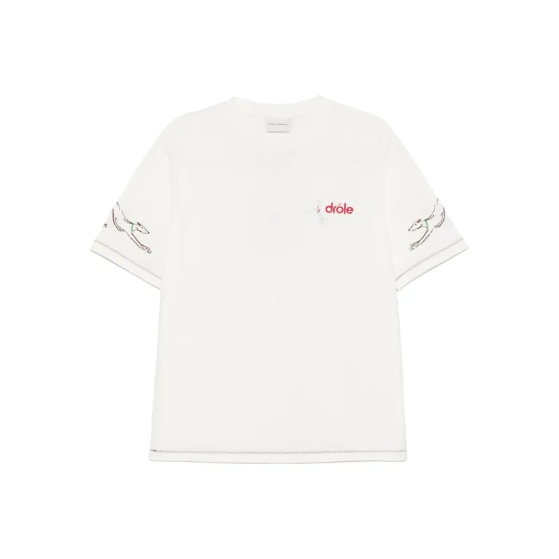 DROLE DE MONSIEUR Logo embroidered T shirt-0