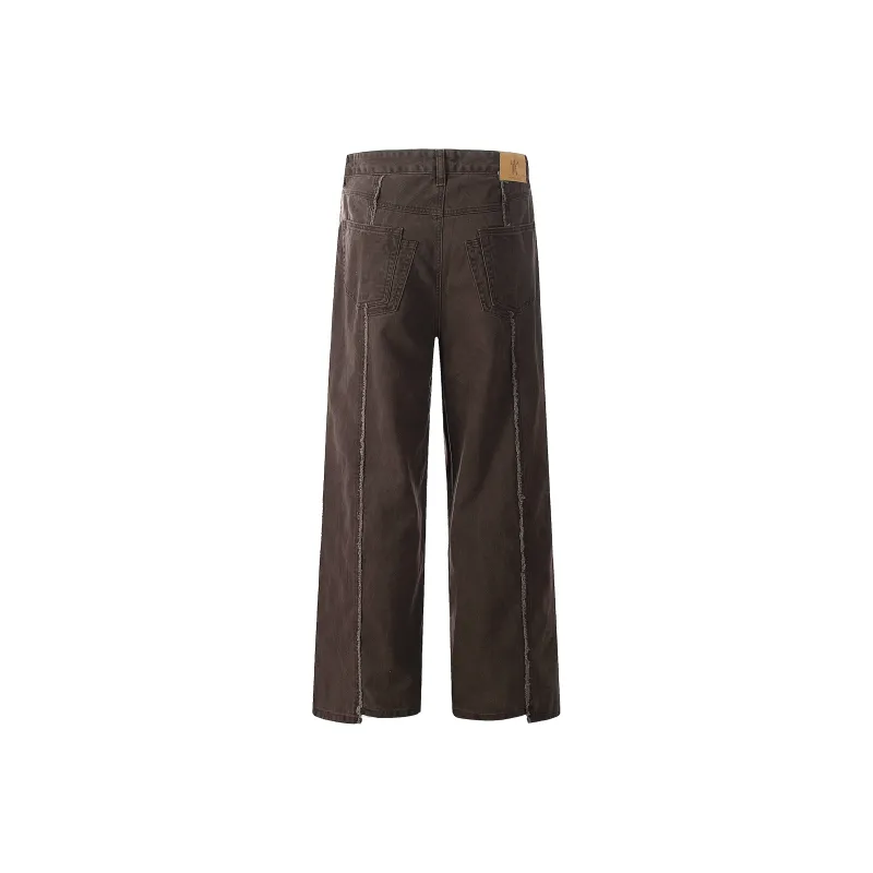 WLNEXT Frayed Edge Relaxed And Casual Pants For Men, Trendy And Cool, Perfect For Couples Unisex-1