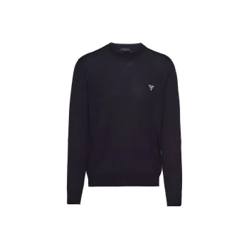 PRADA Logo embroidered Wool Jumper