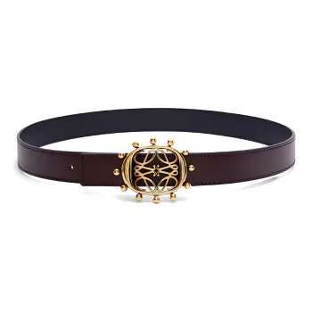 LOEWE Cow Leather Belts Women's Purple Width 2.8cm