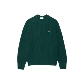 LACOSTE Logo Embroidered Crewneck Knitted Jumper