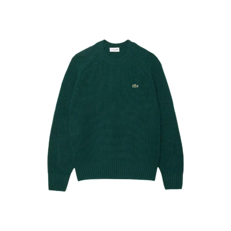 LACOSTE Logo Embroidered Crewneck Knitted Jumper-0