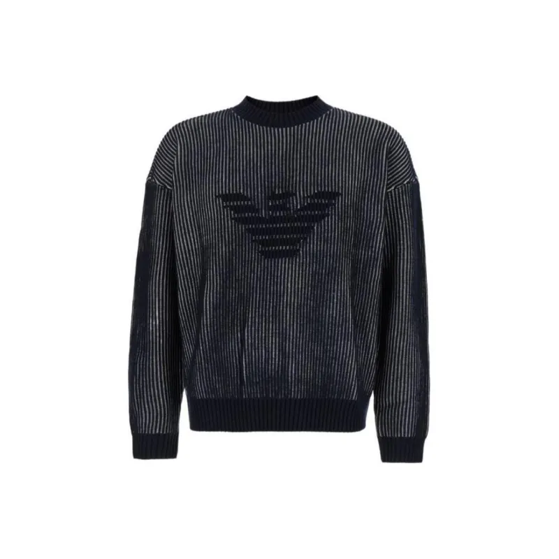 EMPORIO ARMANI Logo Intarsia Striped Jumper-0