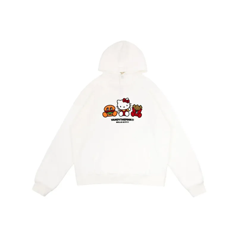 Hello Kitty X Vandy The Pink Hello Kitty Collaboration Model Sweatshirts Unisex White-0